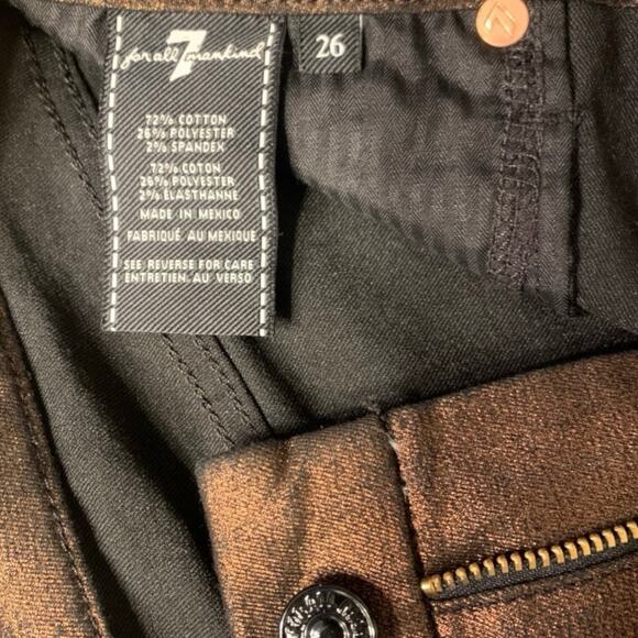 7 For All Mankind Jeans Women's Sz 26 Metallic Y2K Coquette Super Skinny Fit - Picture 5 of 9